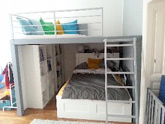 custom build: ladder and handrail for loft bed